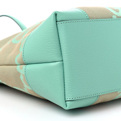 Gucci Monogram Jumbo GG Textured Dollar Calfskin Medium Ophidia Shopping Tote Beige Pepperlight Mint 8 of 10