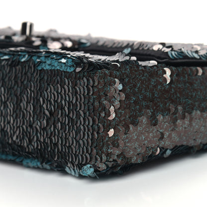Chanel Sequin Lambskin Mini Flap Blue Black 12 of 17