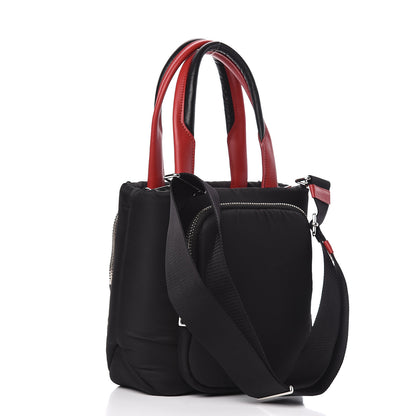Prada Tessuto Nylon Pocket Small Cargo Tote Black Fuoco 4 of 11