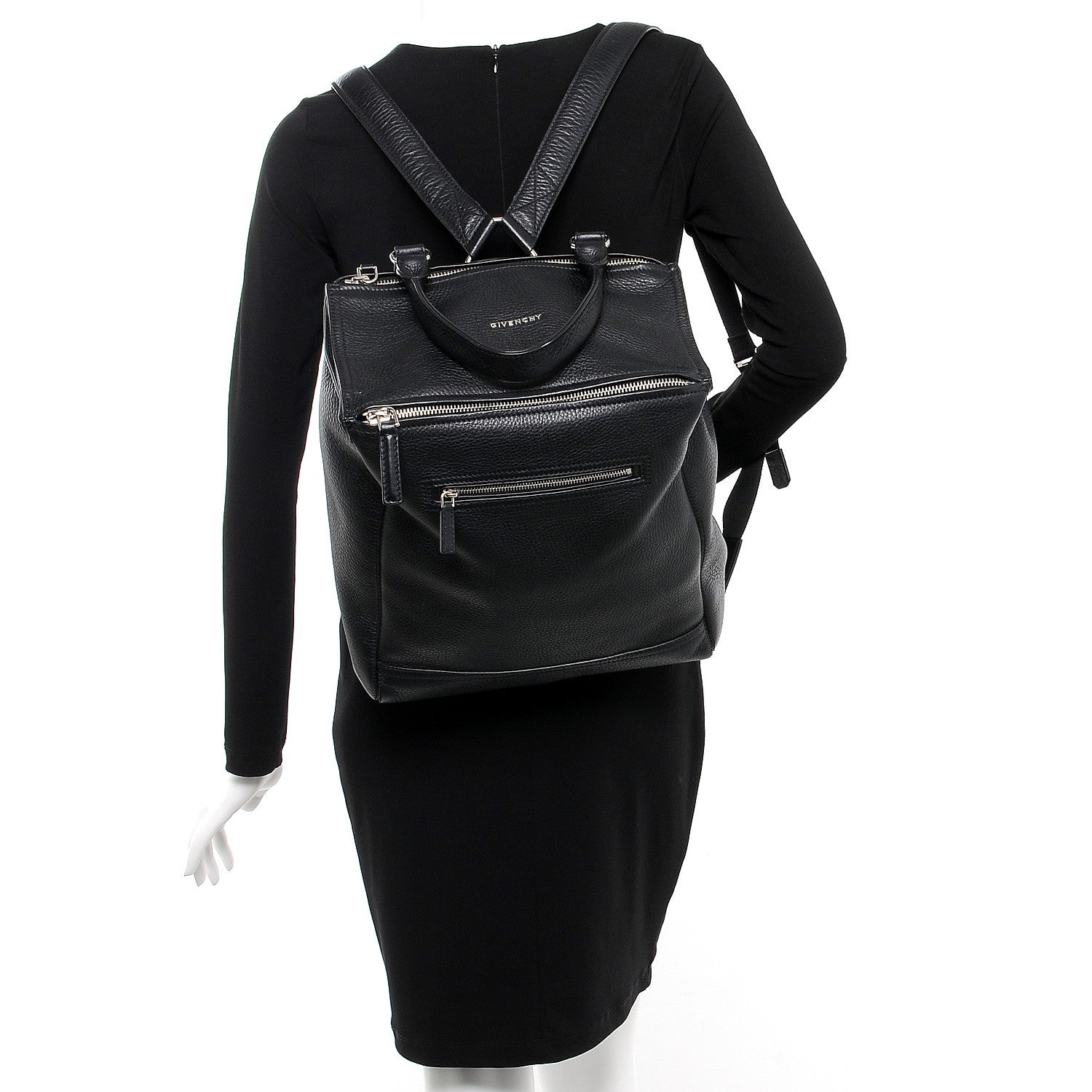 Givenchy Pebbled Calfskin Pandora Backpack Black 2 of 8