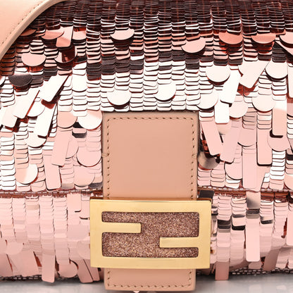 Fendi Sequin Paillettes Vitello Grace Sex and the City Baguette Baby Pink 8 of 10