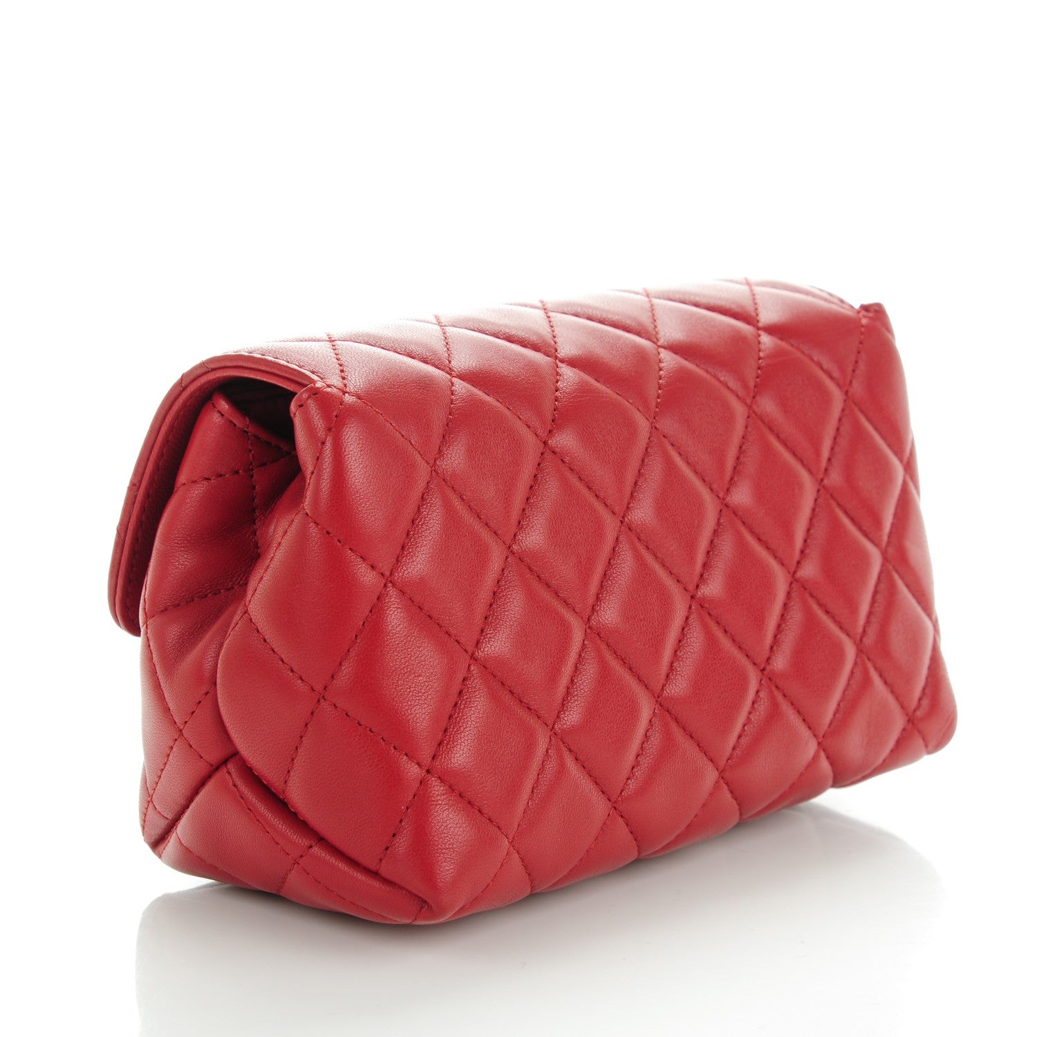 Chanel Lambskin Quilted Flap Cosmetic Case Red 4 of 7