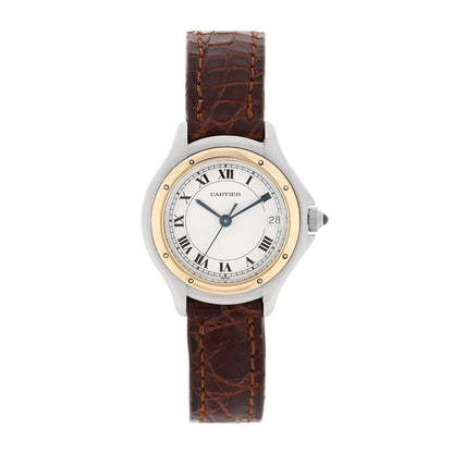 Cartier Stainless Steel 18K Yellow Gold Alligator 26mm Cougar Quartz Watch 1 of 4