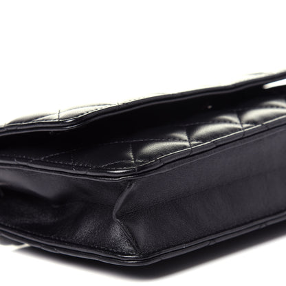 Chanel Lambskin Quilted Wallet On Chain WOC Black 9 of 11