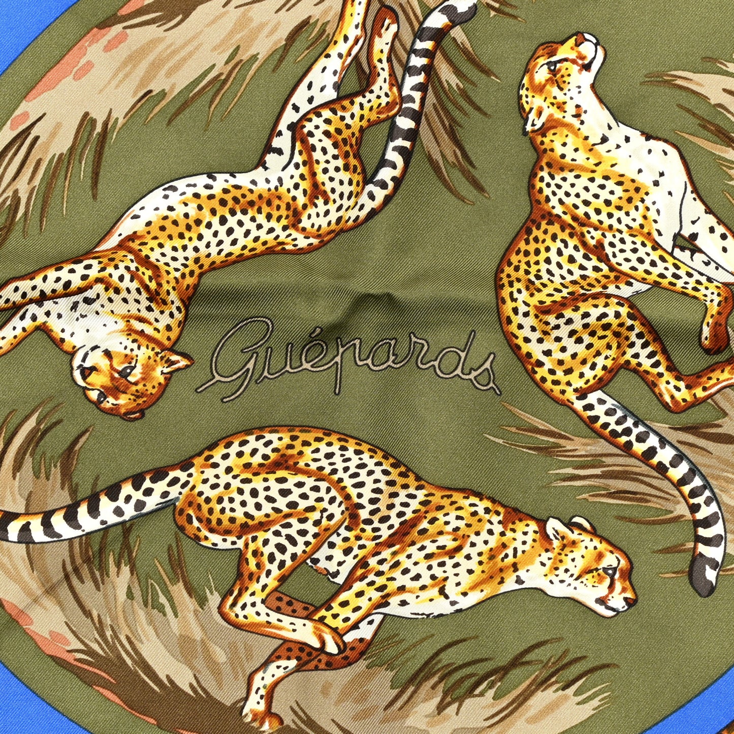 Silk Guepards Scarf 90