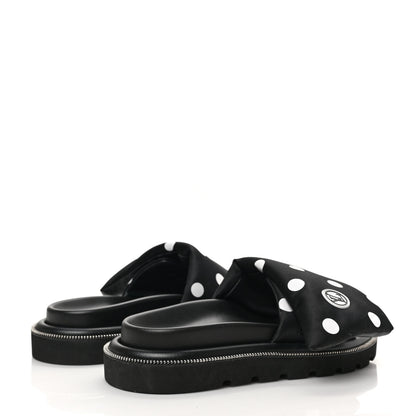Louis Vuitton Satin Polka Dot Pool Pillow Flat Comfort Mule 35 Black White 4 of 7