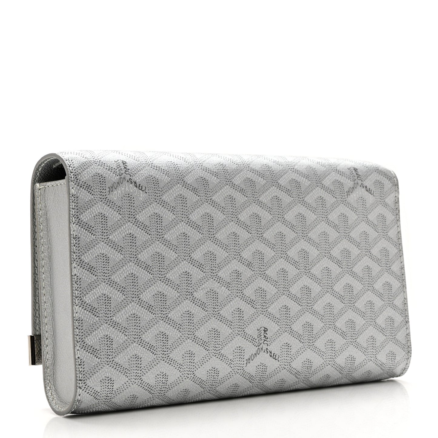 Goyardine Monte Carlo Bois Clutch With Strap Silver