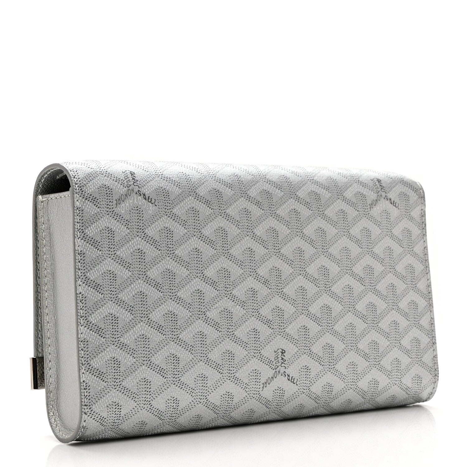 Goyard Goyardine Monte Carlo Bois Clutch With Strap Silver 3 of 6