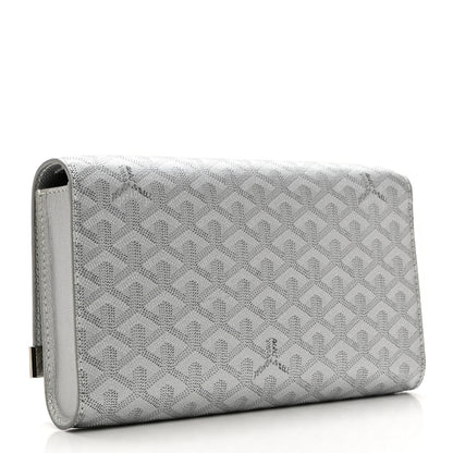 Goyard Goyardine Monte Carlo Bois Clutch With Strap Silver 3 of 6