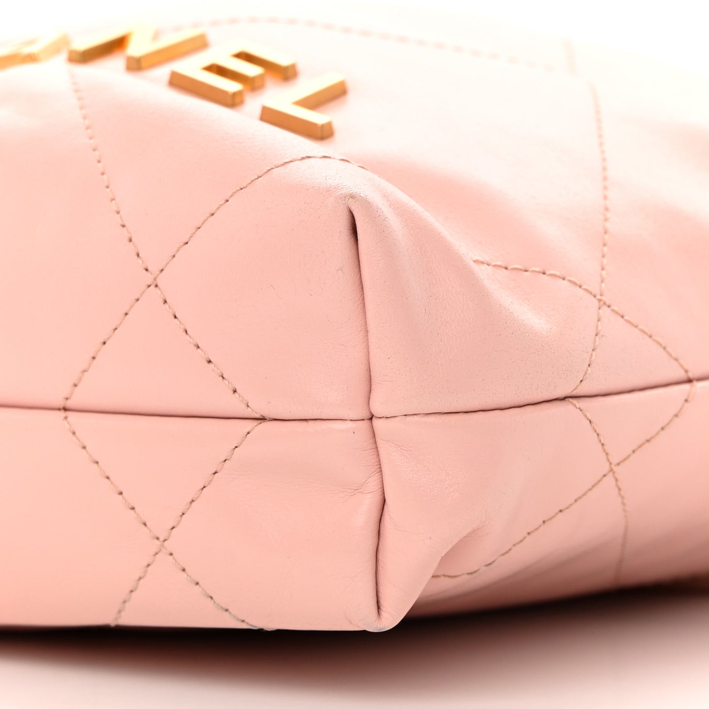 Shiny Calfskin Quilted Mini Chanel 22 Rose Clair