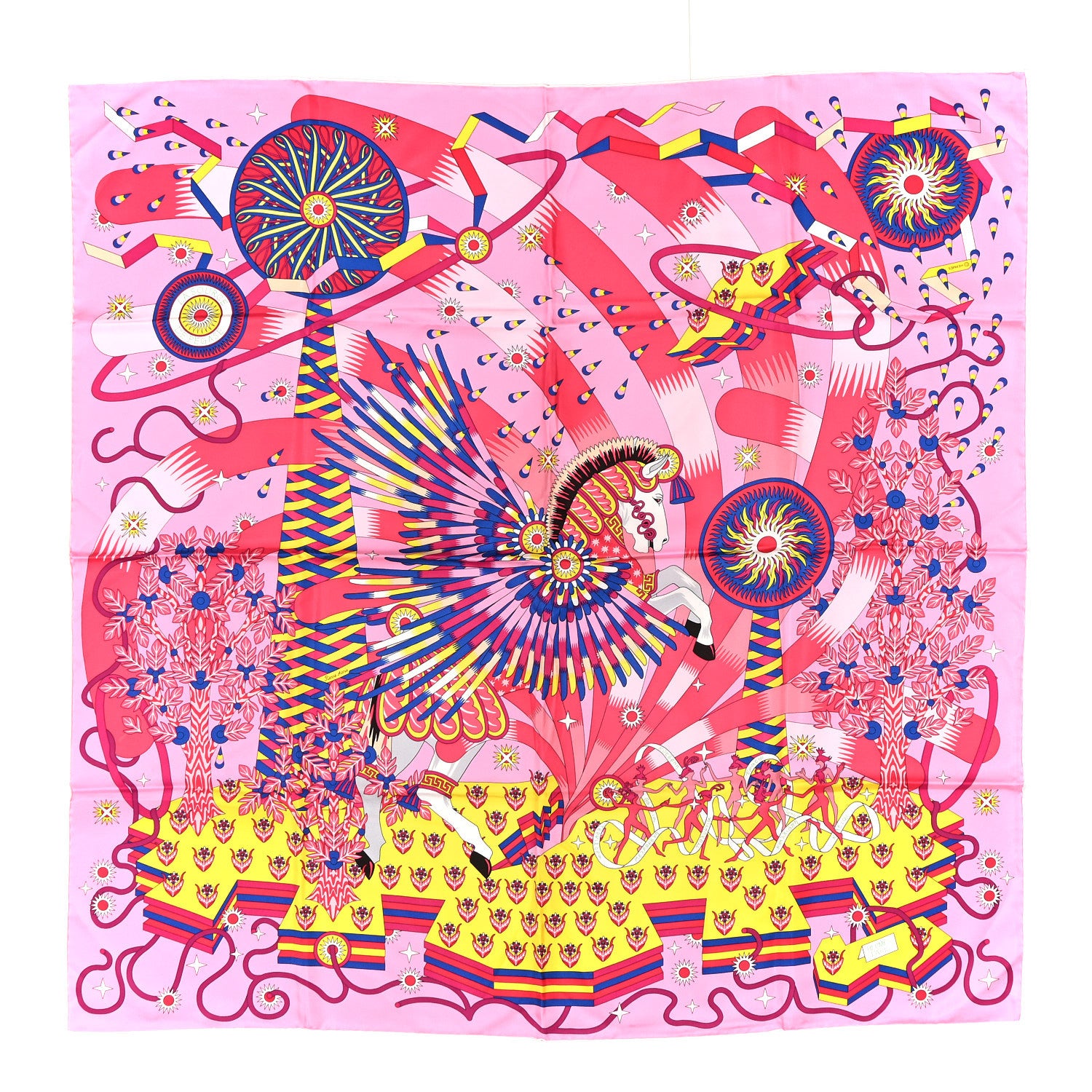 Hermes Silk Woof Woof Scarf 90 Rose 1 of 7
