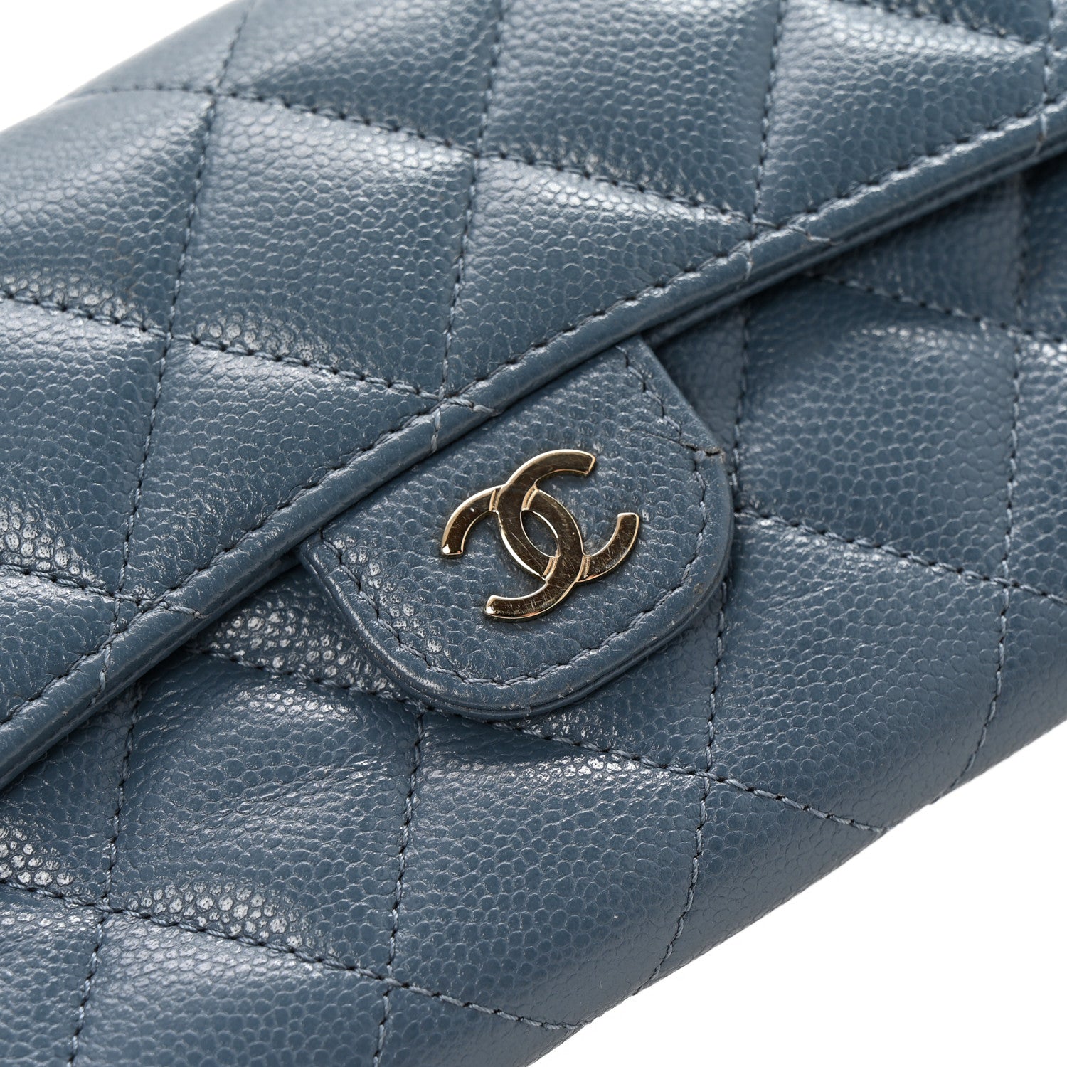 Chanel Caviar Quilted Medium Flap Wallet Dark Blue 11 of 13
