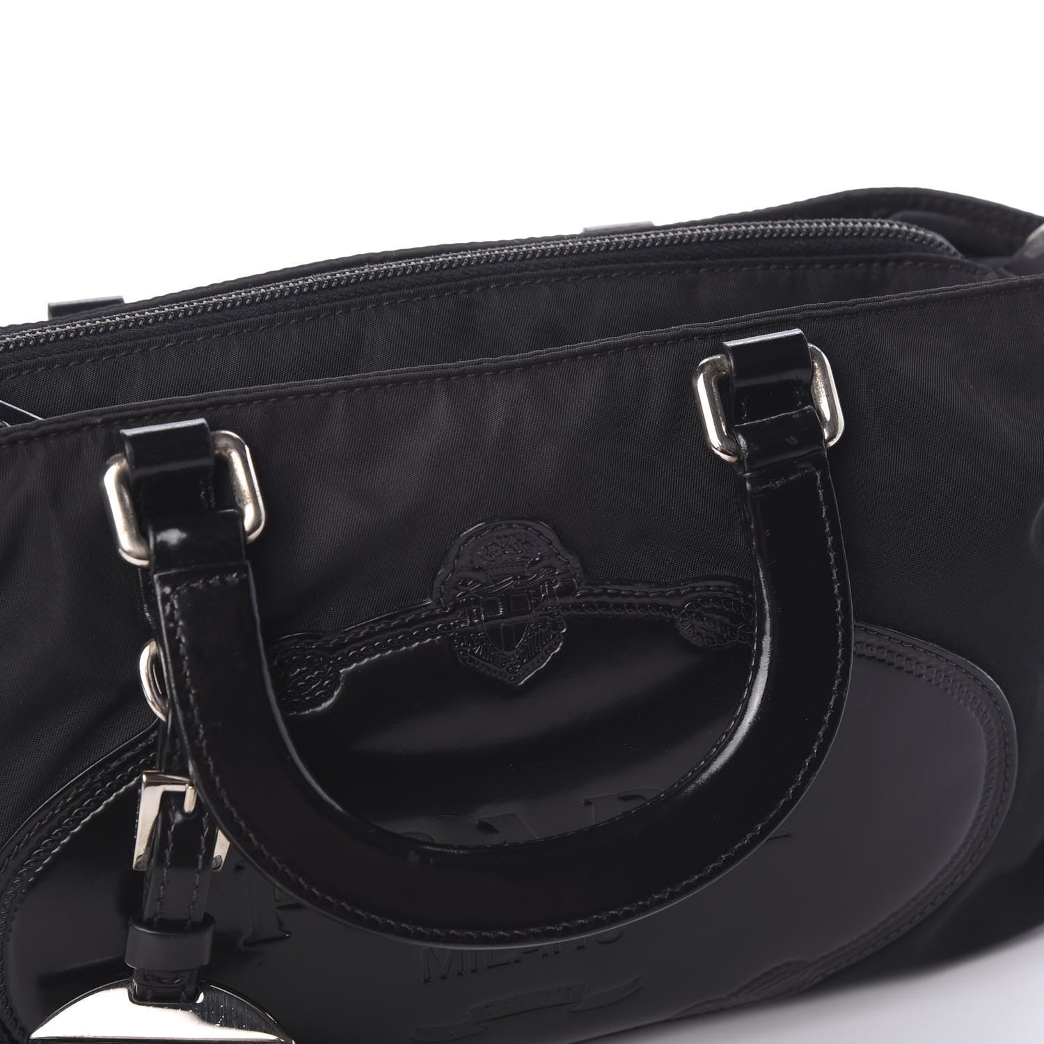 Prada Tessuto Nylon Spazzolato Logo Tote Black 11 of 11