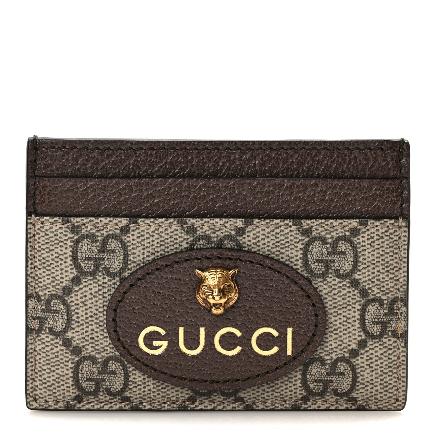 GG Supreme Monogram Neo Vintage Card Holder Beige Crop New Acero