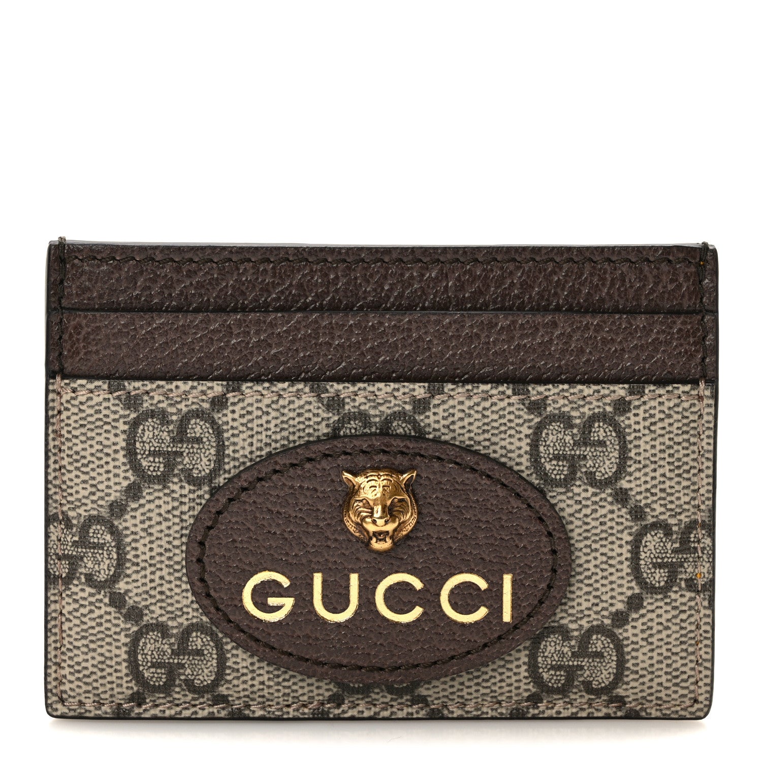 Gucci GG Supreme Monogram Neo Vintage Card Holder Beige Crop New Acero 1 of 8