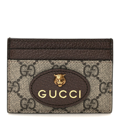 Gucci GG Supreme Monogram Neo Vintage Card Holder Beige Crop New Acero 1 of 8
