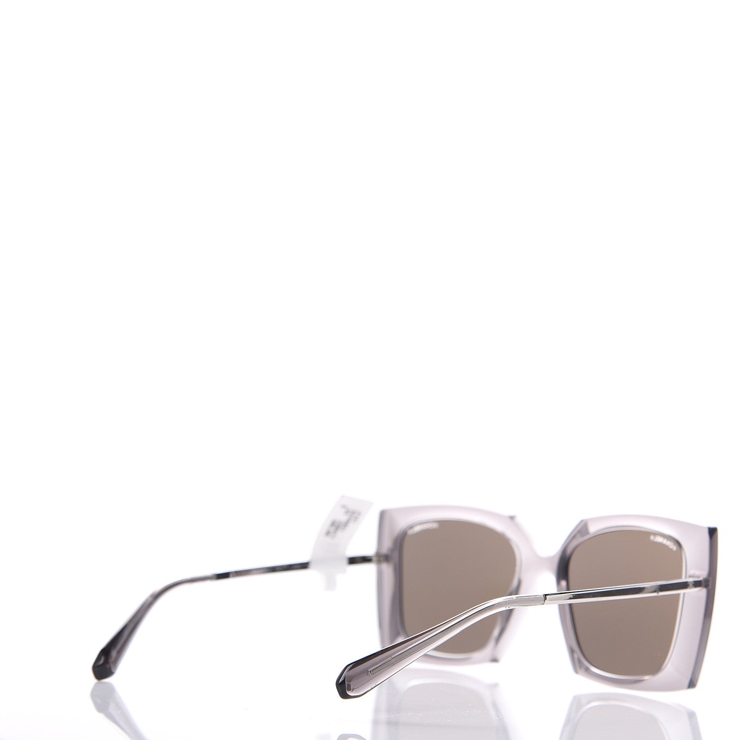 Chanel 18K White Gold Mirror Square Sunglasses 6051 Gray 4 of 6