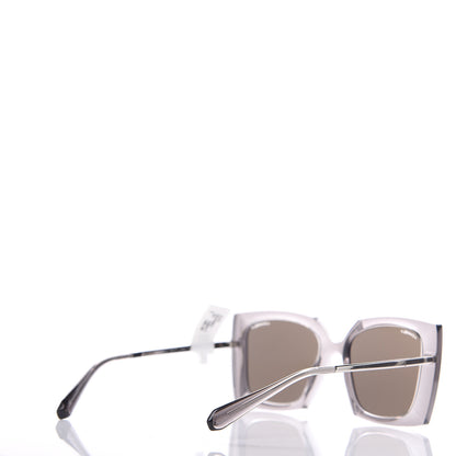 Chanel 18K White Gold Mirror Square Sunglasses 6051 Gray 4 of 6
