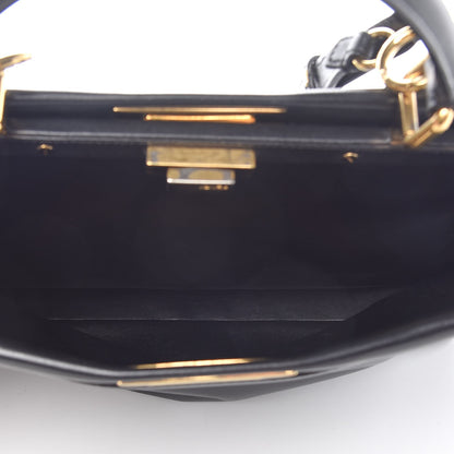 Fendi Vitello Morgan Shiny Nappa Medium Peekaboo Iconic Satchel Black 7 of 15