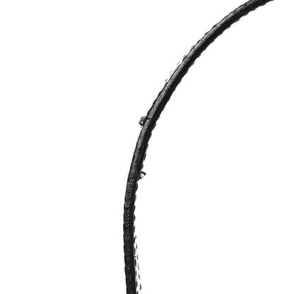 Fendi Zucchino Lizard Beaded Baguette Black 9 of 10