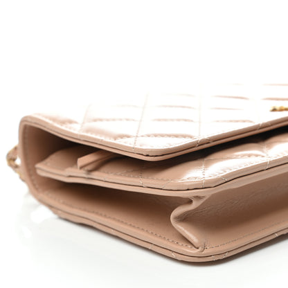 Chanel Calfskin Quilted Perfect Fit Wallet On Chain WOC Beige 5 of 8