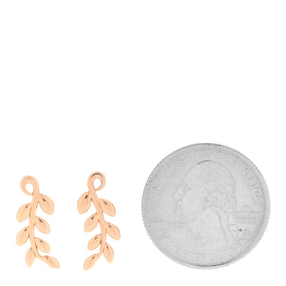 Tiffany 18K Rose Gold Paloma Picasso Olive Leaf Climber Earrings 2 of 4