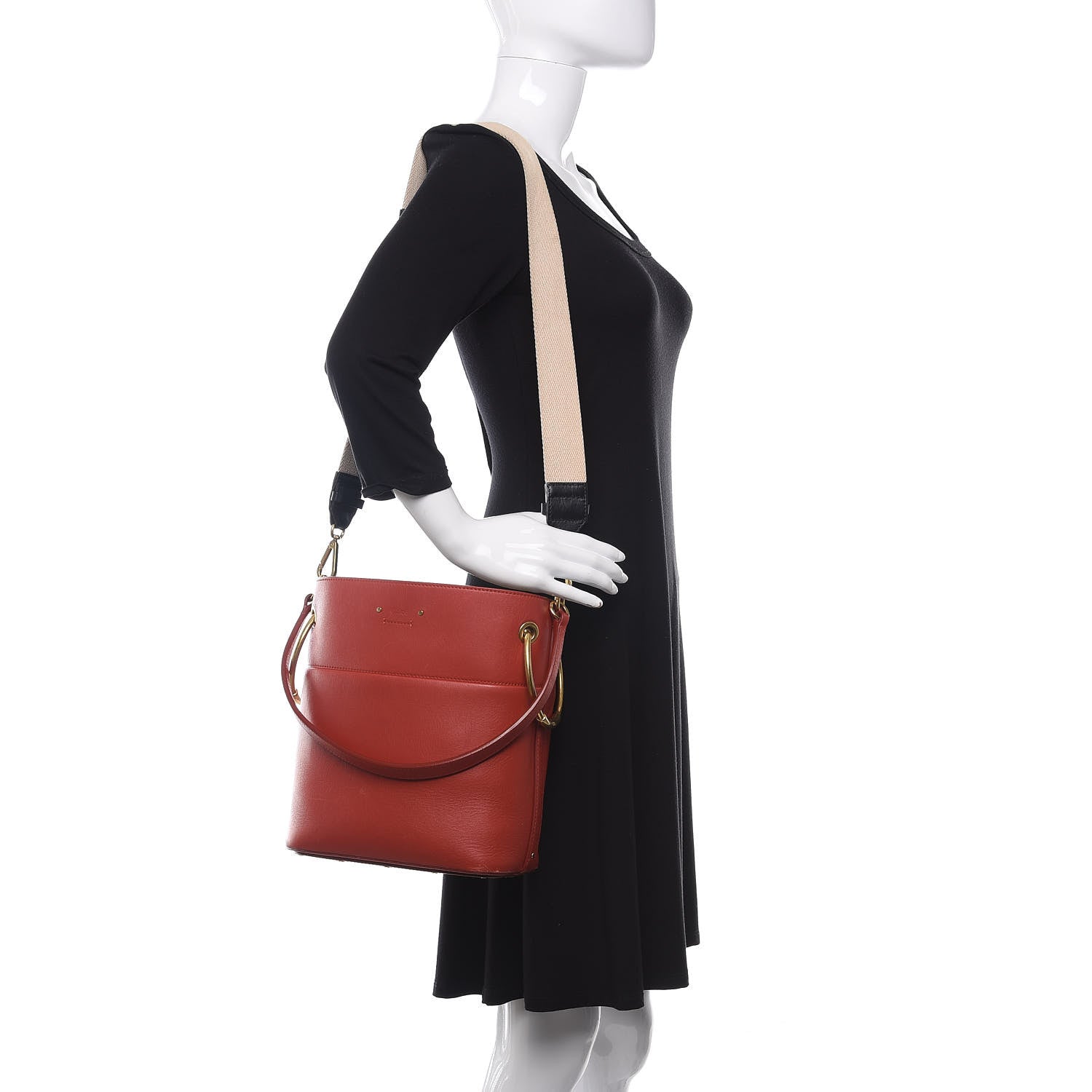 Chloe Smooth Calfskin Medium Roy Bucket Bag Earthy Red 2 of 11