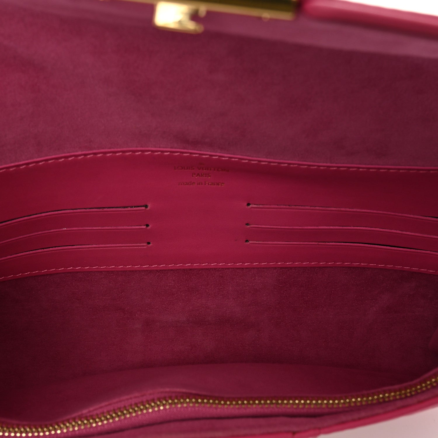 Louis Vuitton Calfskin Embossed Courtney Pochette Clutch Fuchsia 5 of 7