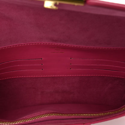 Louis Vuitton Calfskin Embossed Courtney Pochette Clutch Fuchsia 5 of 7