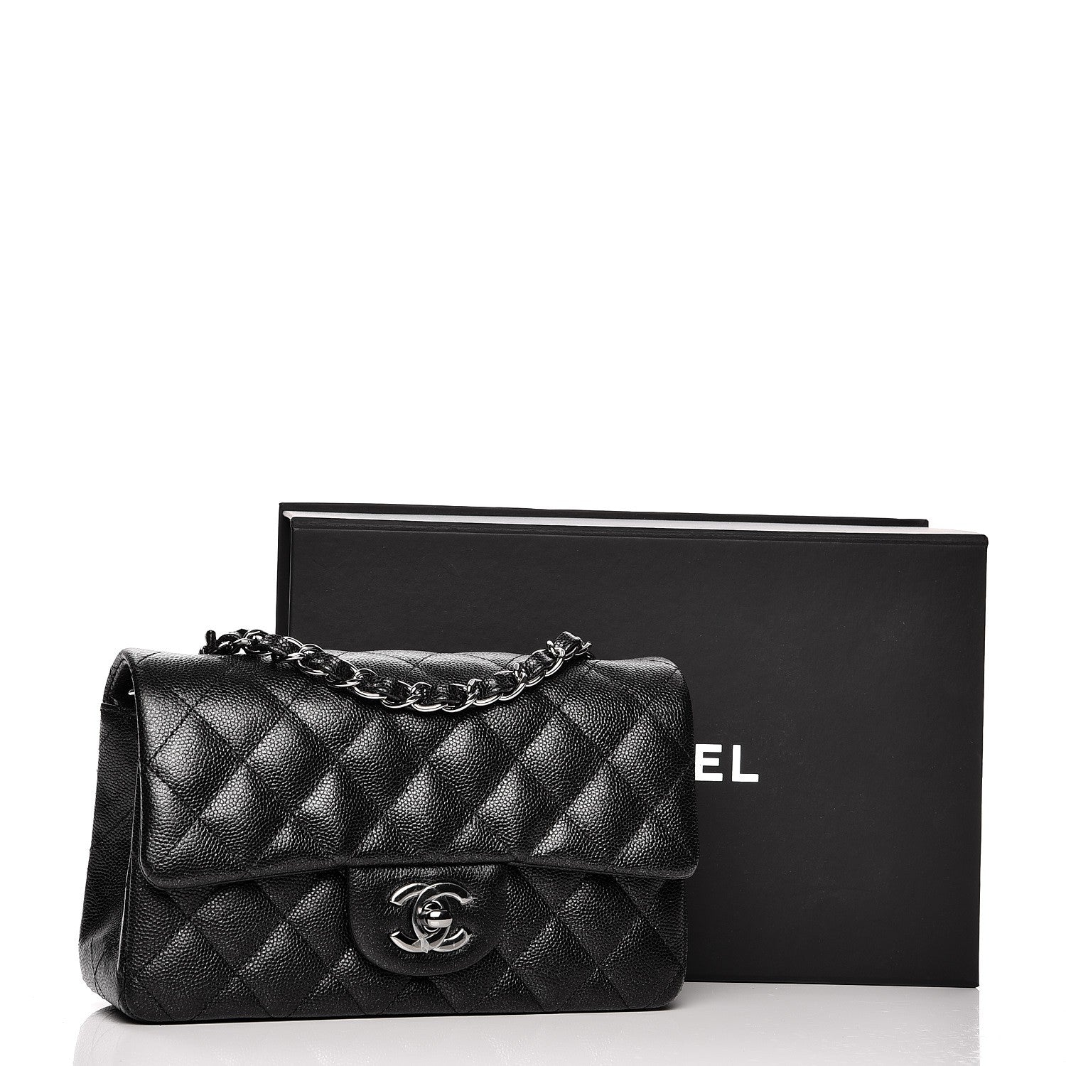 Chanel Iridescent Caviar Quilted Mini Rectangular Flap Black 9 of 9