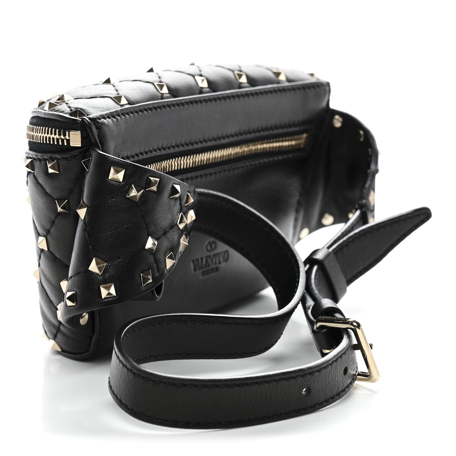 Valentino Garavani Nappa Rockstud Spike Belt Bag 85 Black 2 of 10