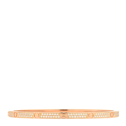 Cartier 18K Pink Gold Diamond Small LOVE Paved Bracelet 17 2 of 5