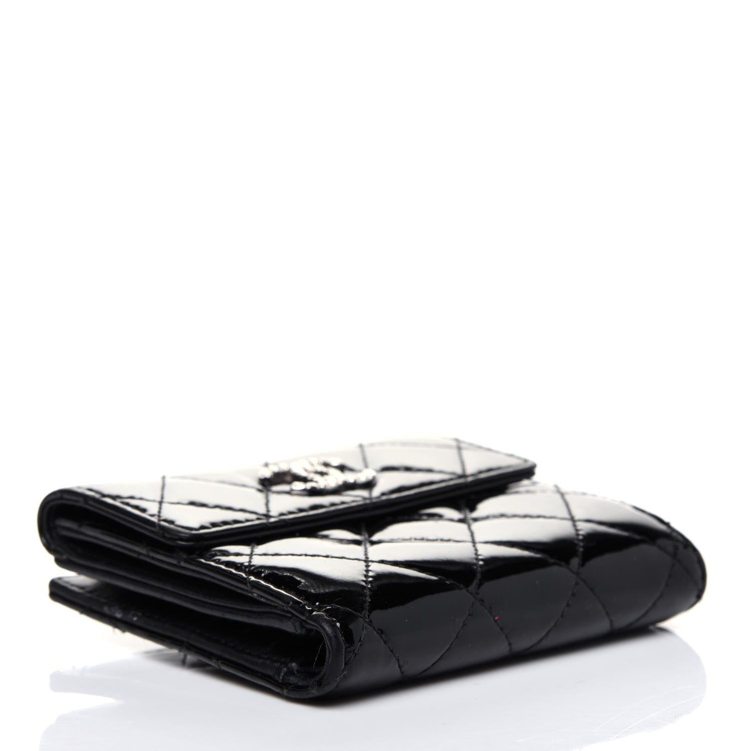 Chanel Patent Quilted Brilliant French Flap Wallet Black 4 of 17