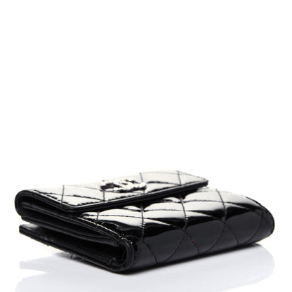 Chanel Patent Quilted Brilliant French Flap Wallet Black 4 of 17