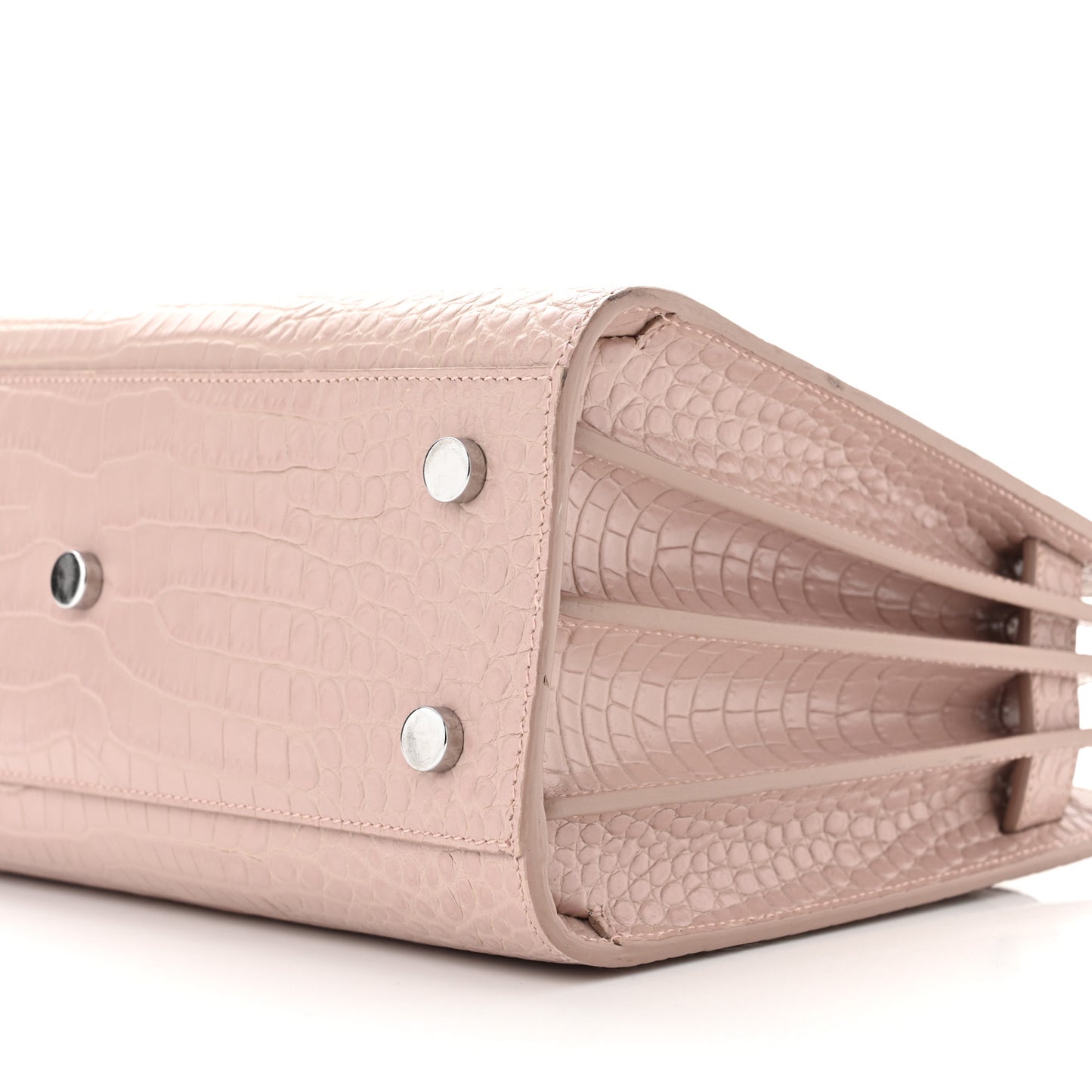 Calfskin Crocodile Embossed Baby Sac De Jour Rose Antic