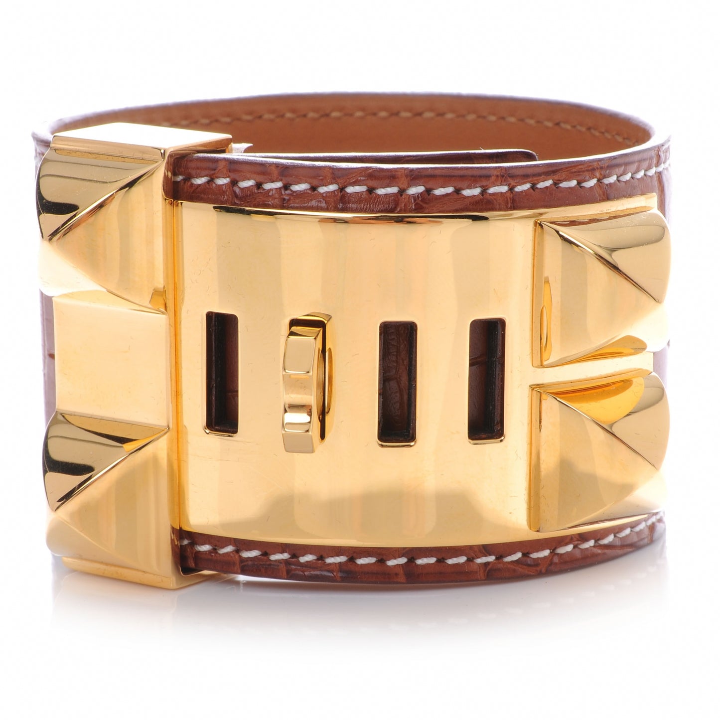 Matte Alligator Collier De Chien CDC Bracelet Fauve