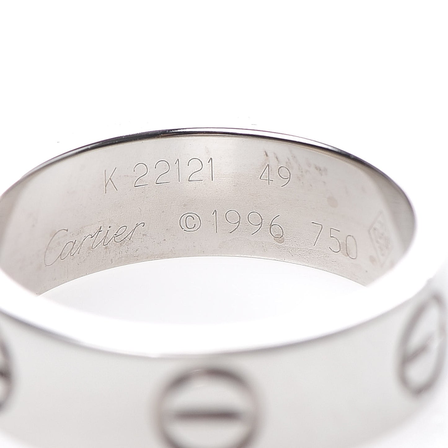 18K White Gold 5.5mm LOVE Ring 49 4.75