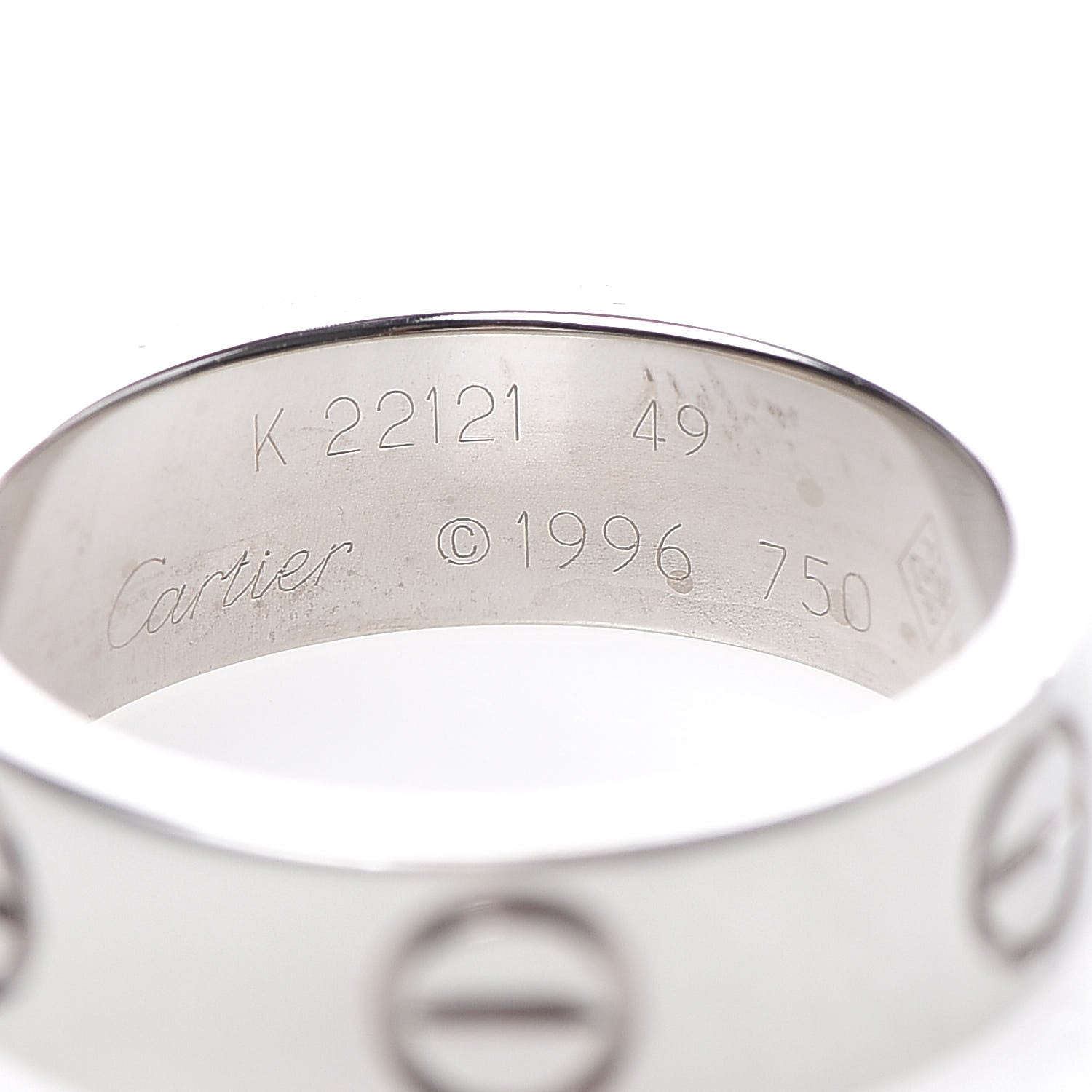 Cartier 18K White Gold 5.5mm LOVE Ring 49 4.75 4 of 4