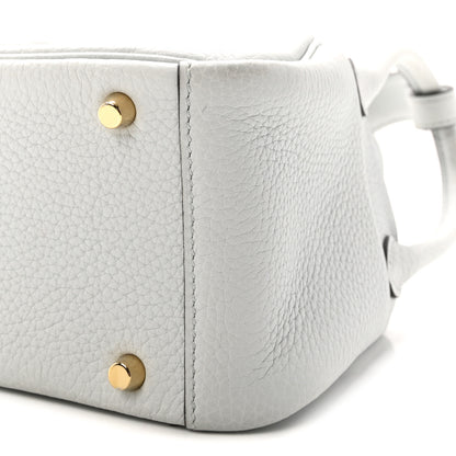 Hermes Taurillon Clemence Mini Lindy 20 Bleu Pale 10 of 11