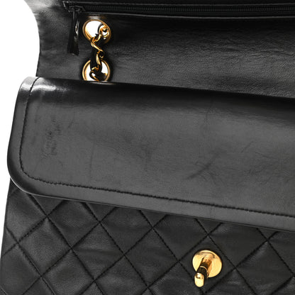 Chanel Lambskin Quilted Medium Double Flap Black 10 of 12