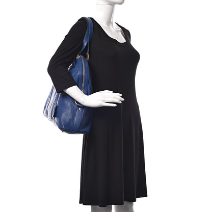 Saint Laurent Calfskin Oversized Muse Blue 2 of 13