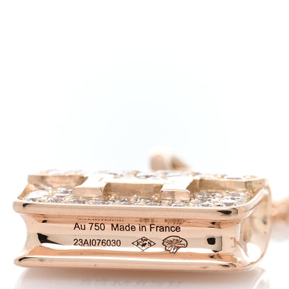 Hermes 18K Rose Gold Diamond Constance Amulettes Pendant Necklace 5 of 5