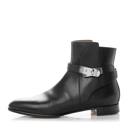 Hermes Calfskin Neo Low Boots 38.5 Black 1 of 8
