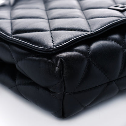 Balenciaga Nappa Calfskin Quilted Medium Touch B Shoulder Bag Black 9 of 11