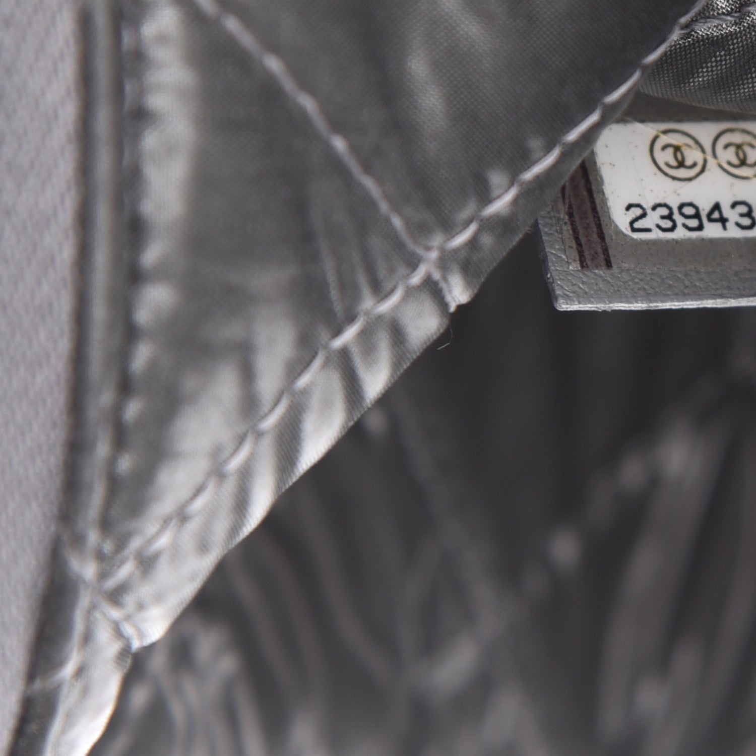 Chanel Canvas Large Deauville Pouch Grey 7 of 7
