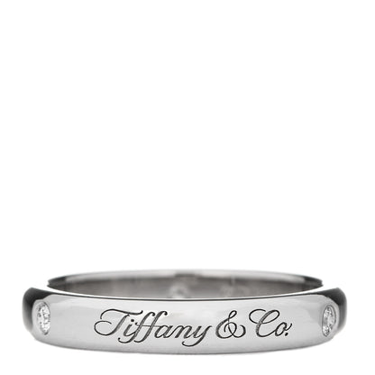 Tiffany Platinum Diamond 3mm Notes Ring 47 4.25 3 of 5