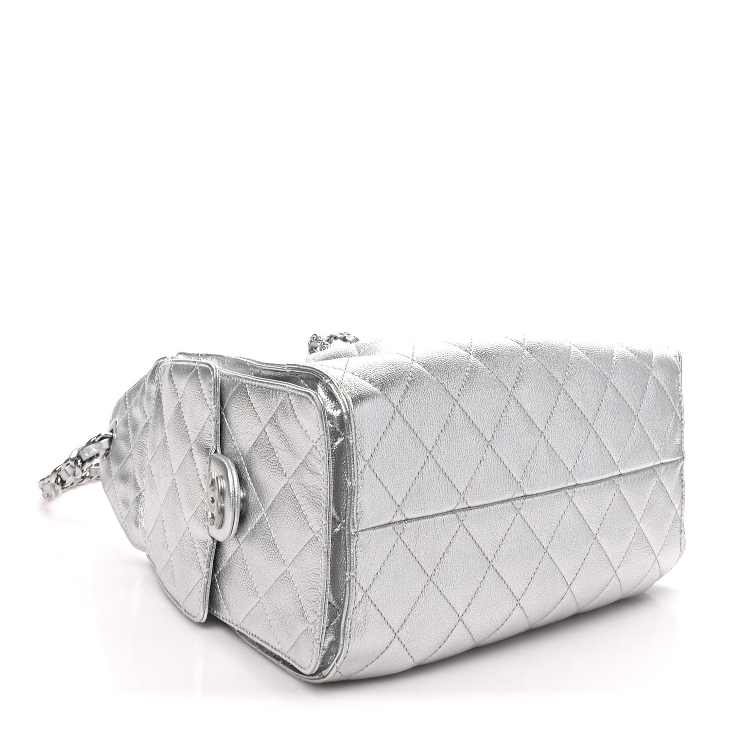 Chanel Metallic Caviar Quilted Small Chanel 25 Handbag Silver 4 of 10