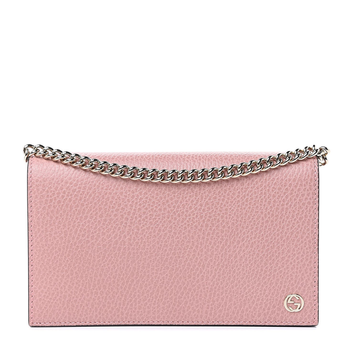 Dollar Calfskin Medium Betty Chain Wallet Soft Pink