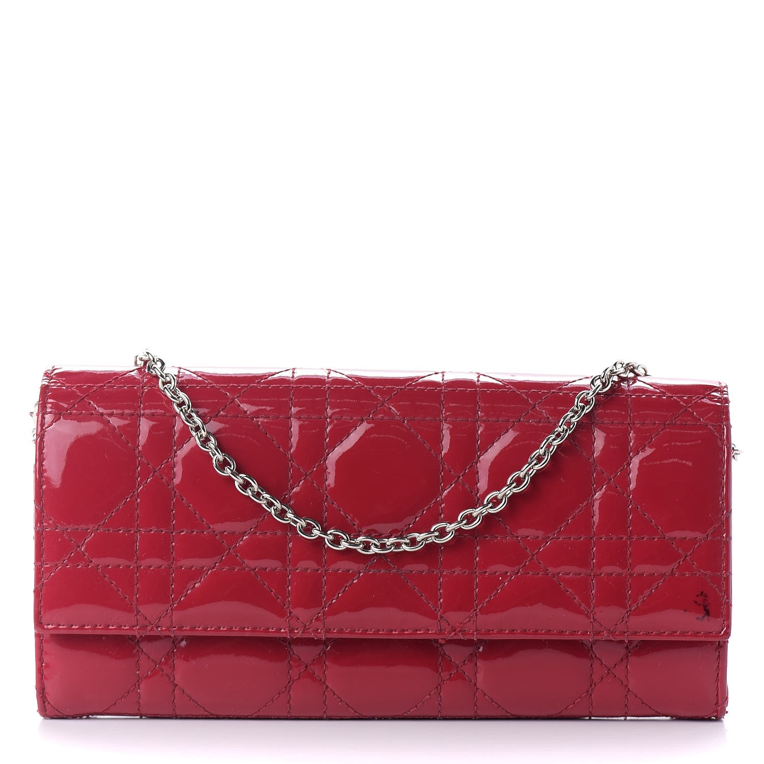 Christian Dior Patent Cannage Rendezvous Chain Wallet Pink 604184 ...