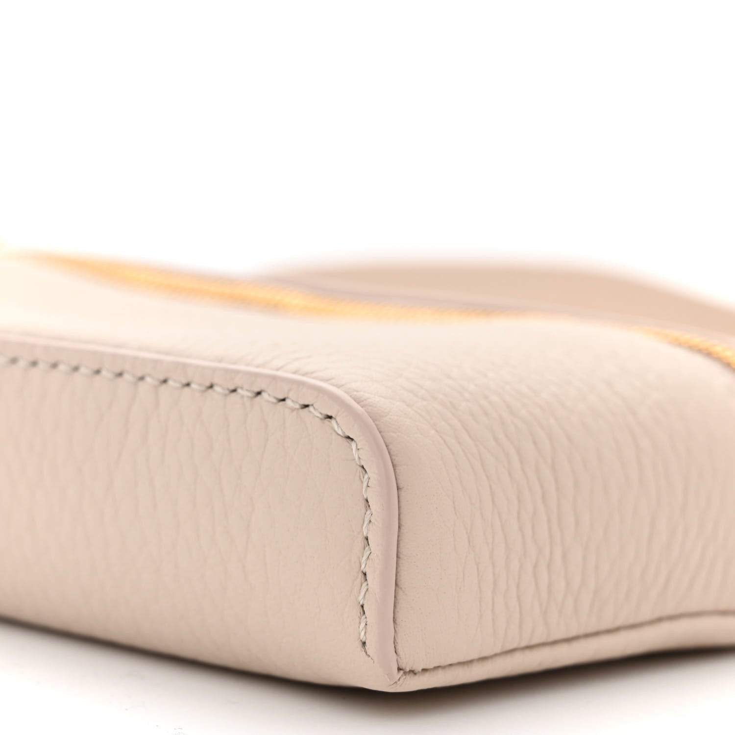 Loro Piana Grained Calfskin Extra Pocket Mini Pouch Creamed Honey 9 of 9